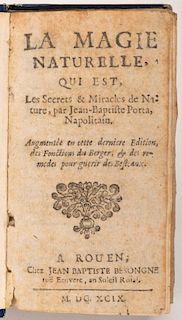 Porta, Jean-Baptiste. La Magie Naturelle. Rouen: Jean Baptiste Besongne, 1699. Later blue hardcovers