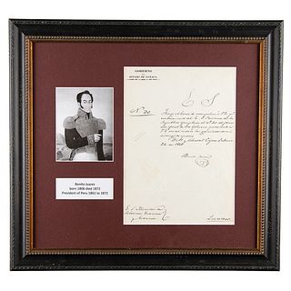 Benito Juarez Letter Signed