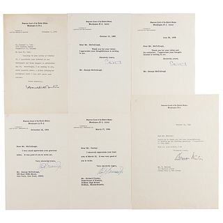 Warren Court Justices (6) Typed Letters Signed