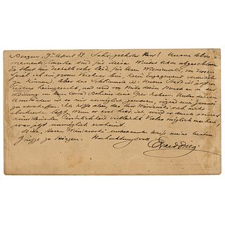 Edvard Grieg Autograph Letter Signed