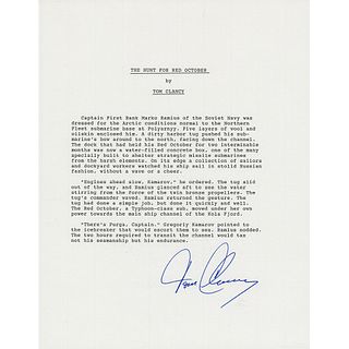 Tom Clancy Signed Souvenir Typescript