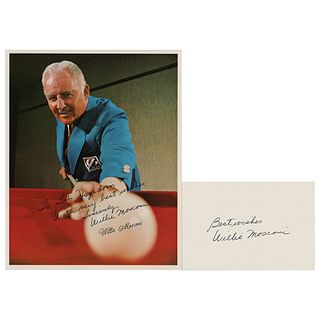 Willie Mosconi Signed Photo and Signature