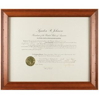 Lyndon B. Johnson Document Signed as President