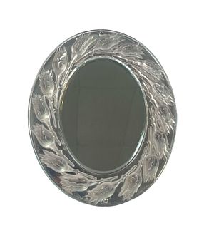 Lalique Boutons de Roses Frosted Crystal Mirror