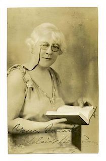 Herrmann, Adelaide. Signed Portrait of Adelaide Herrmann. [New York], ca. 1920. Half-length studio p