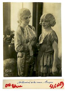 Houdini, Beatrice. Portrait of Mrs. Houdini and Her Niece in Costume, Signed by Houdini. Chicago: Bu