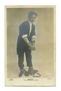 Houdini, Harry. Real Photo Postcard of Harry Houdini. сThe Handcuff King.о London: Rapid Photo Co./C