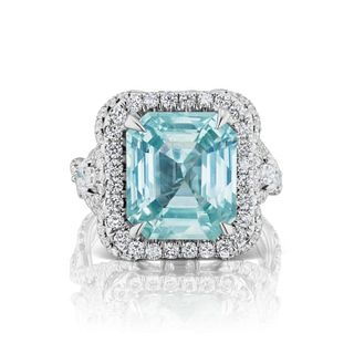 ICY BLUE UNHEATED BURMESE SAPPHIRE DIAMOND RING