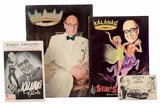 Kalanag (Helmut Schreiber). Miscellaneous Kalanag Ephemera. 1940s. Including two souvenir programs (