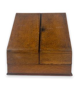 Antique English Walnut Letter Box Organizer