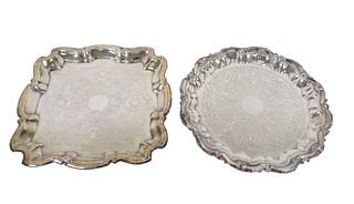 2 Vintage Silverplate Serving Platter Chargers