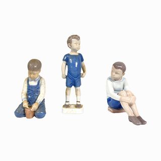 Lot of 3 Bing & Grondahl Copenhagen Boy Figurines