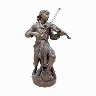 Jean-Louis Gregoire (1840-1890) Bronze Of Violinis