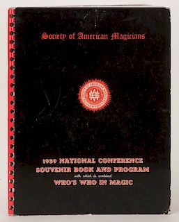 Society of American Magicians 1939 Program and Souvenir Book. [New York], 1939. Spiral bound printed