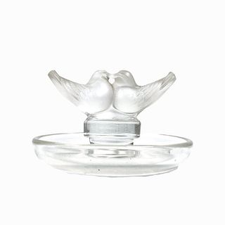 Lalique France Kissing Doves Ring Trinket Dish