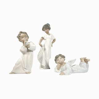 3 Lladro & Nao Spanish Glazed Porcelain Figures
