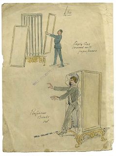 Thompson, Clifford. Cage Escape Illusion. London, ca. 1920s. Watercolor illustration created for Wil