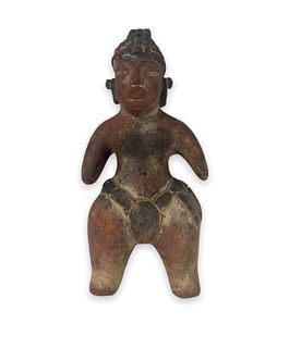 Pre-Colombian Pottery Sculpture Of Standing Man