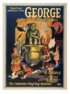 George, Grover. George the Supreme Master of Magic. Cleveland: Otis Litho. Co., ca. 1926. Attractive