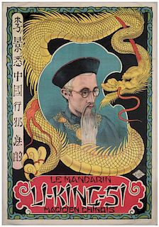 Li King Si. Le Mandarin Li-King-Si. Magicien Chinois. Paris: Louis Galice, ca. 1930. Portrait poster