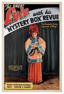 Lyle, Cecil. The Great Lyle with his Mystery Box Revue. England, ca. 1940. Full-length image of Lyle