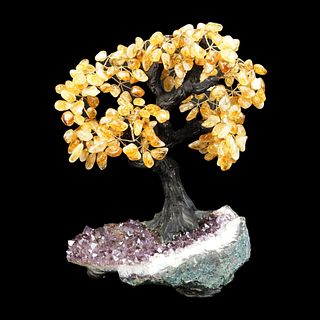 Gemstone Tree on Amethyst Geode