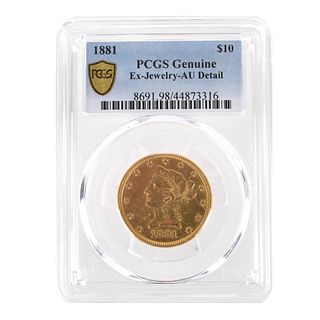 PCGS 1881 US $10 Gold Coin