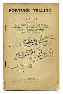 Fortune Telling: Hearings Before the Subcommittee on Judiciary of the Committee on the district of C