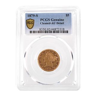 PCGS 1879-S US $5 Gold Coin
