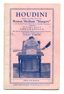 Houdini, Harry. Houdini Exposes the Boston Medium сMargery.о New York, 1924. Original pictorial wrap
