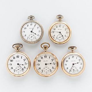 Five Hamilton & Co. Open-face Watches