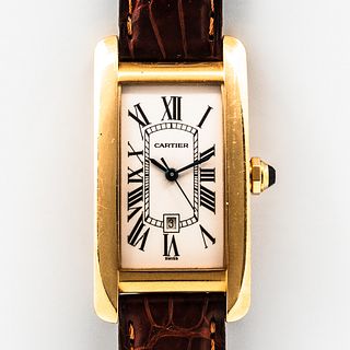 Cartier 18kt Gold Tank Américaine Reference 1725 Wristwatch