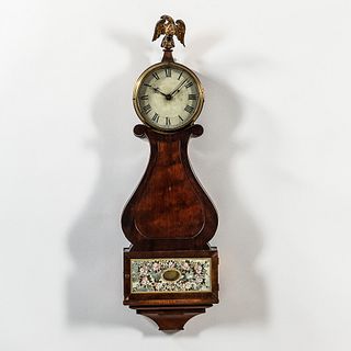 Wood-front Mahogany "Lyre" Clock