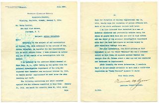 Ryder, Frederick. Typed Letter Signed to Harry Houdini Regarding Impersonators. Winnipeg, January 6,