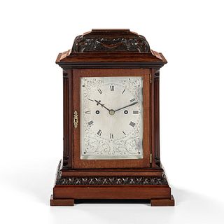 Carved Mahogany Chain-fusee Bracket Clock