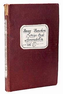 Houdini, Harry (Edwin Dearn, compiler). An Important Scrapbook of Houdiniana, Including Signed Items