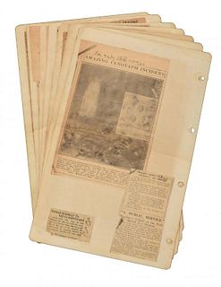 Collection of Leaves From A Spiritualism Scrapbook Annotated by Houdini. Seven leaves, folio (8 _ x