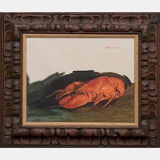 Herbert Steinberg (1928-1987) Lobster Study, Oil on canvas,