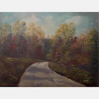 Carson Anderson (20th Century) Country Road, Oil on canvas,