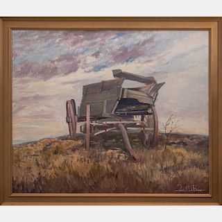 Francis Clark Brown (1908-1992) Landscape with Wagon, Oil on canvas,