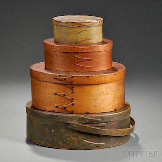 Four Oval Lap-seam Shaker Boxes