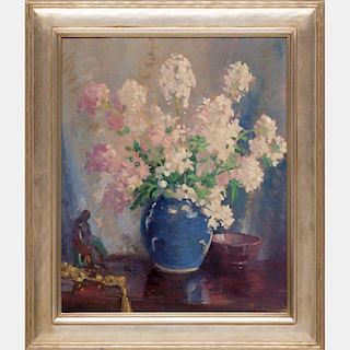 Frank H. Desch (1877-1924) Still Life with Flowers, Oil on canvas,