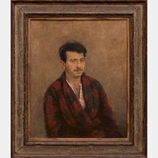 Herbert Steinberg (1928-1987) Early Self Portrait, Oil on canvas,