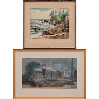 Two Watercolors by Various Artists, 20th Century,