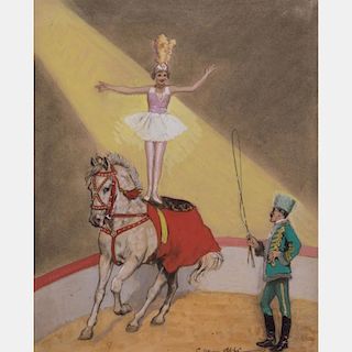 Salomon Van Abbe (1883-1955) Circus, Watercolor, gouache and ink on paper,