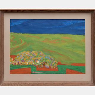 William Schock (1913-1976) Landscape, Acrylic on paper,