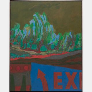 William Schock (1913-1976) Exit, Oil on canvas,