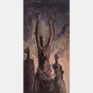 Emmanuel Glover (20th Century) Chant, Oil on canvas,