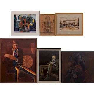 A Group of Six Works by Various Artists, 20th Century,
