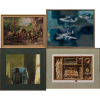 A Group of Four Works by Various Artists, 20th Century,
